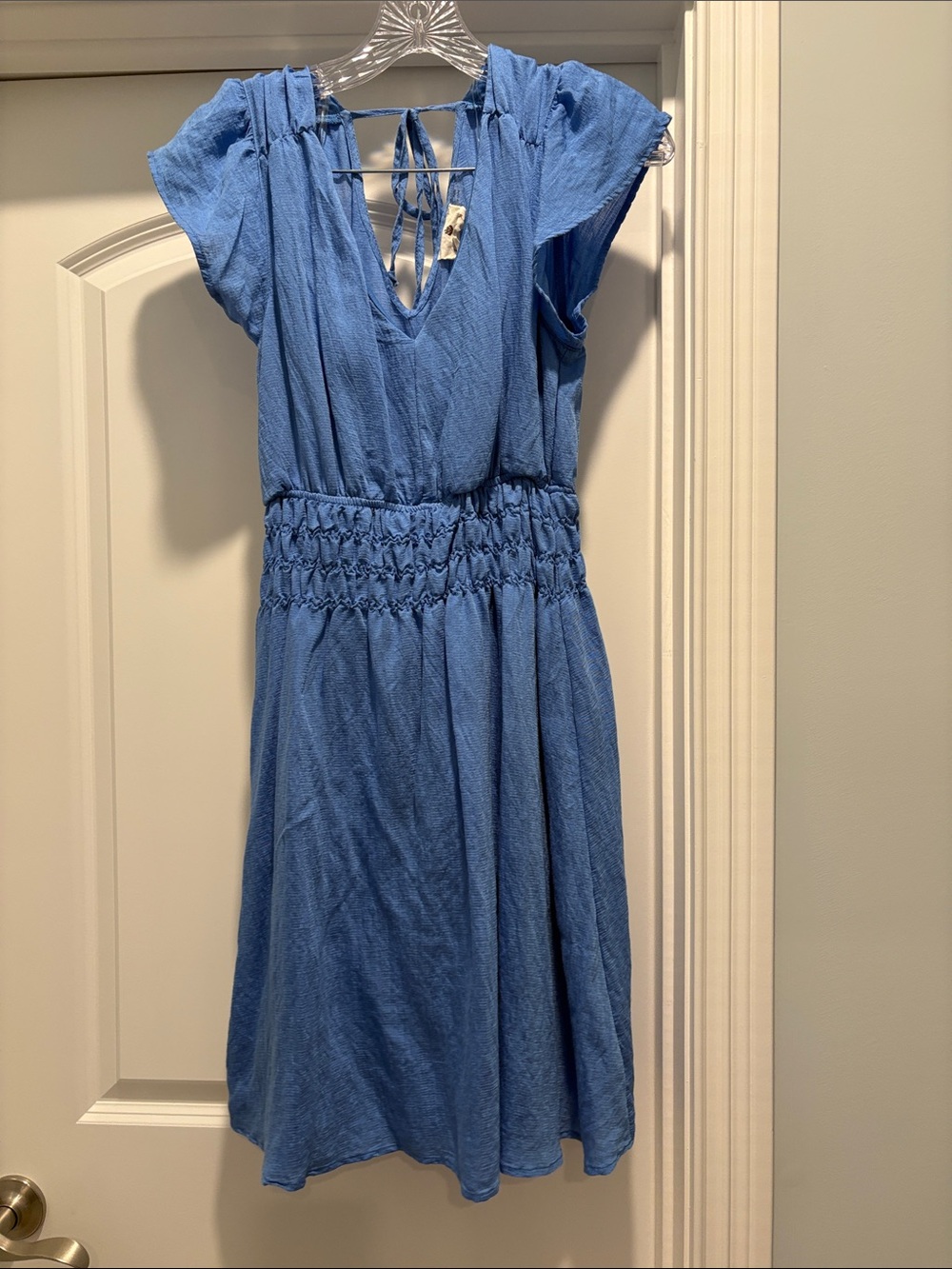 Blue Ruffle Sleeve Dress